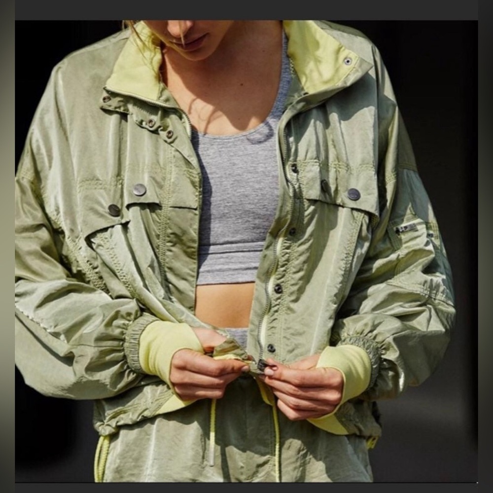 FP movement green opal jacket windbreaker